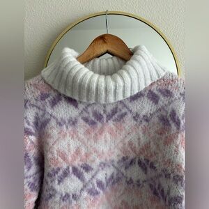 Cozy Women's Sweater with Pink and Purple Patterns